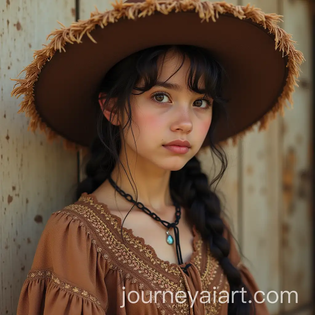 Teenage-Girl-in-Colonial-Argentine-Clothing-with-a-Fringe
