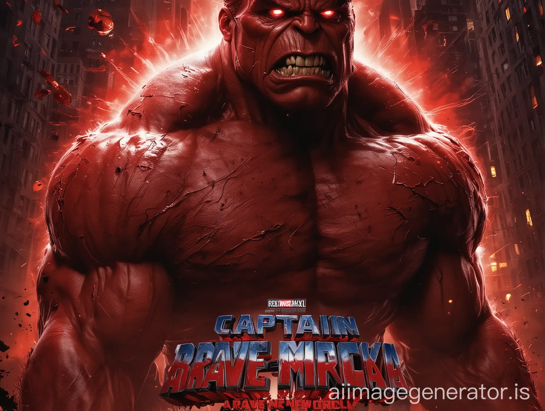 Captain America: Brave New World movie poster , Red Hulk, glowing object