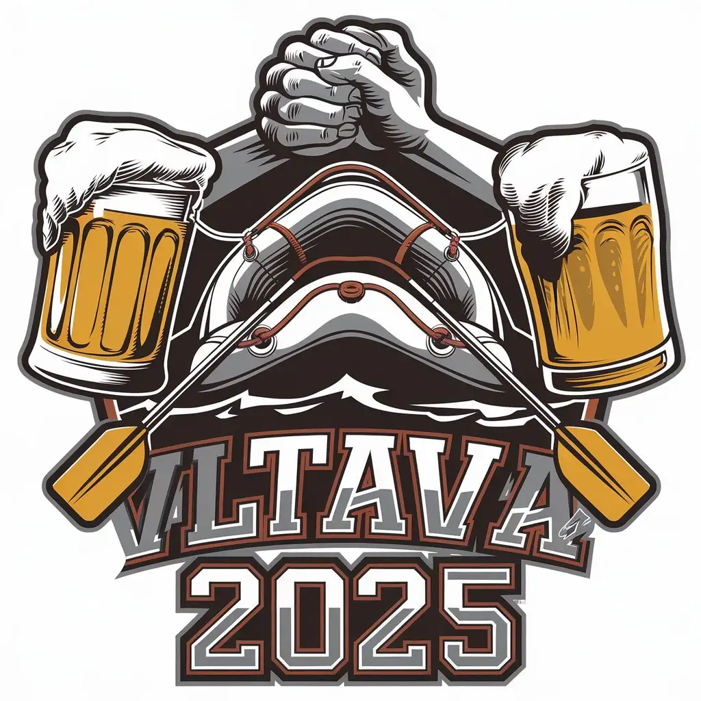 LOGO Design for Vltava 2025 Rafting Beer and Friendships Theme in Sports Fitness Industry