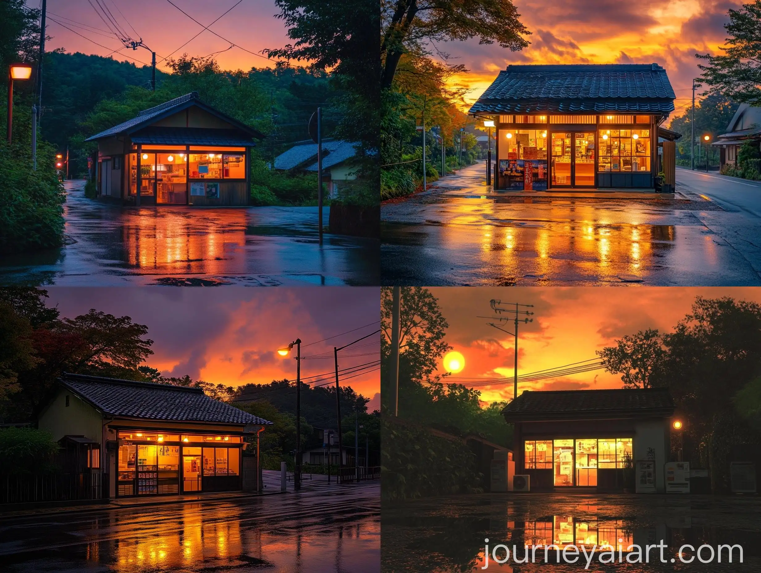 Serene-Japanese-Twilight-Traditional-Shop-Illuminated-by-Sunset