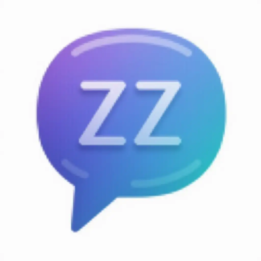 zz logo in chat bubble, purple cyan blue light green logo background must be png transparent