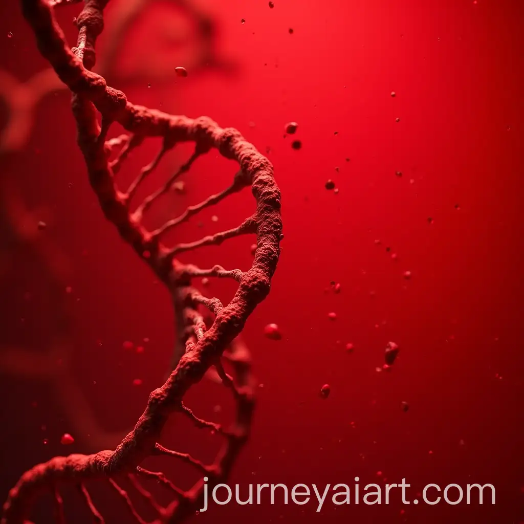 Human-Genetics-and-Gene-Structure-with-Red-Background