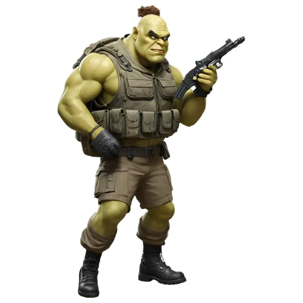 Muscular-Ogre-Paratrooper-Holding-Glock-Pistol-and-Open-Parachute-PNG-Image