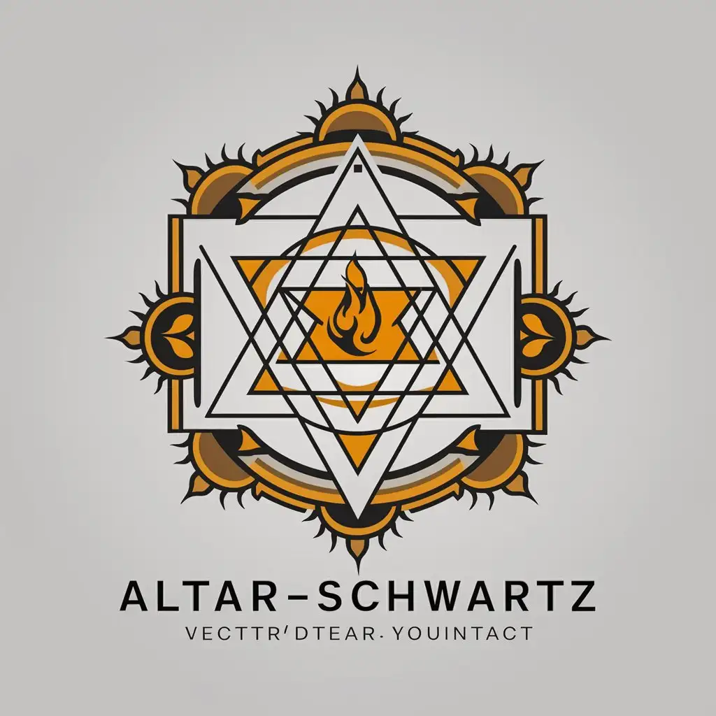 LOGO Design for AltarSchwartz Altar Fire Hindi Mantra Sun and Moon Theme