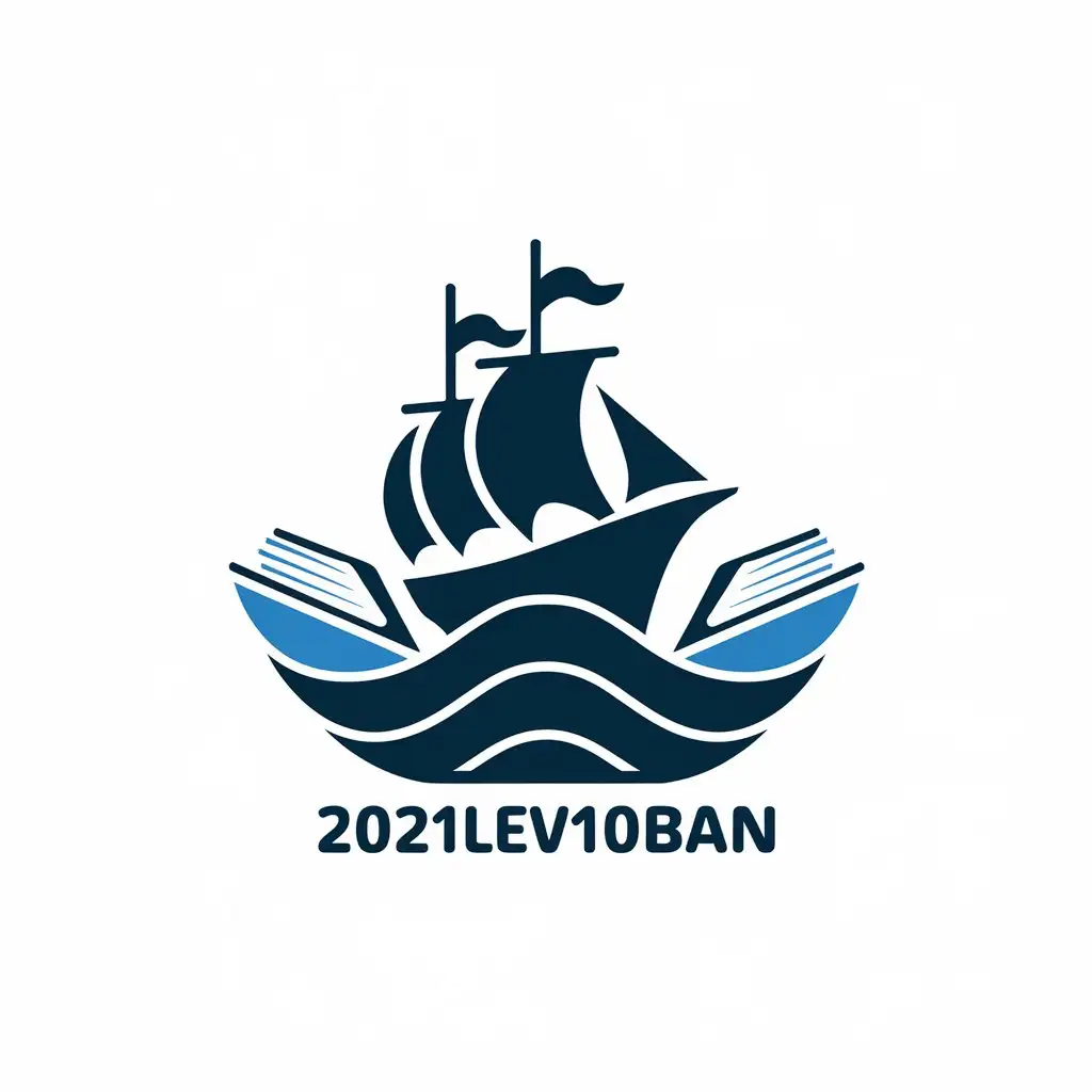 LOGO-Design-for-2021lev10ban-Sailing-Ship-Sea-Waves-Books-Perfect-for-Education-Industry