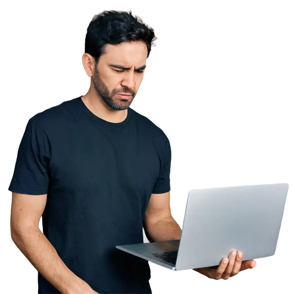 Sad-Man-Looking-Towards-His-Laptop-PNG-HighQuality-Emotional-Expression-Image-for-Digital-Use