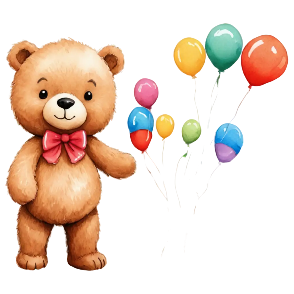 Teddy-Bear-for-Kids-Party-PNG-Drawing-Adorable-and-Fun-Illustration-for-Childrens-Events