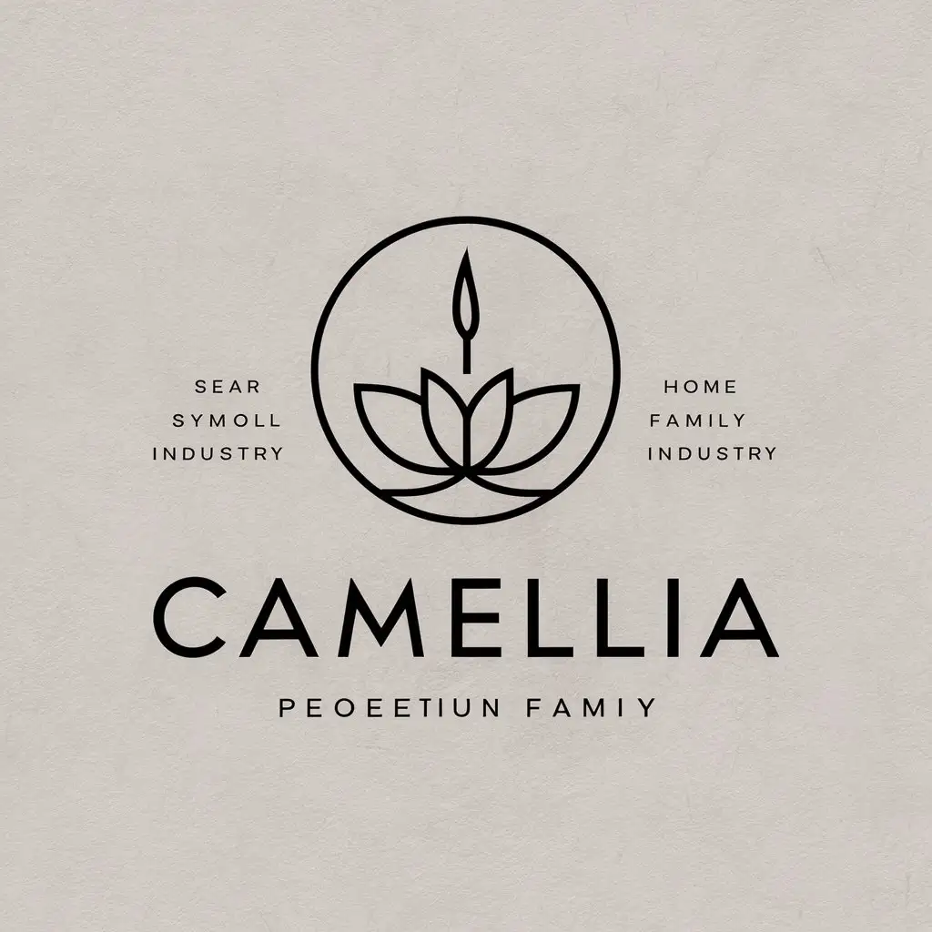 a vector logo design,with the text "Camellia", main symbol:candle,complex,be used in Home Family industry,clear background