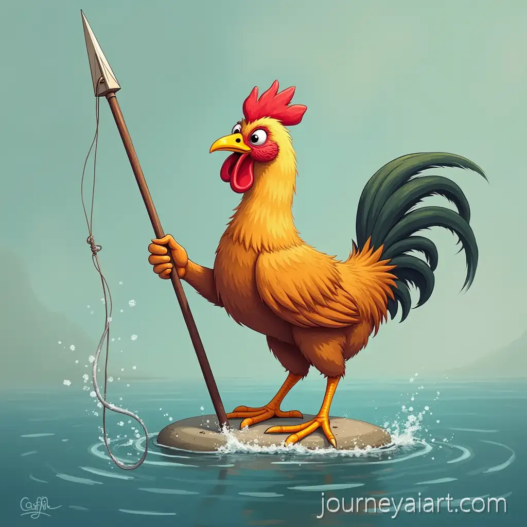 Person-Spear-FishingAI-Image-Prompt-Expansion-for-Chicken-in-a-Rustic-Setting