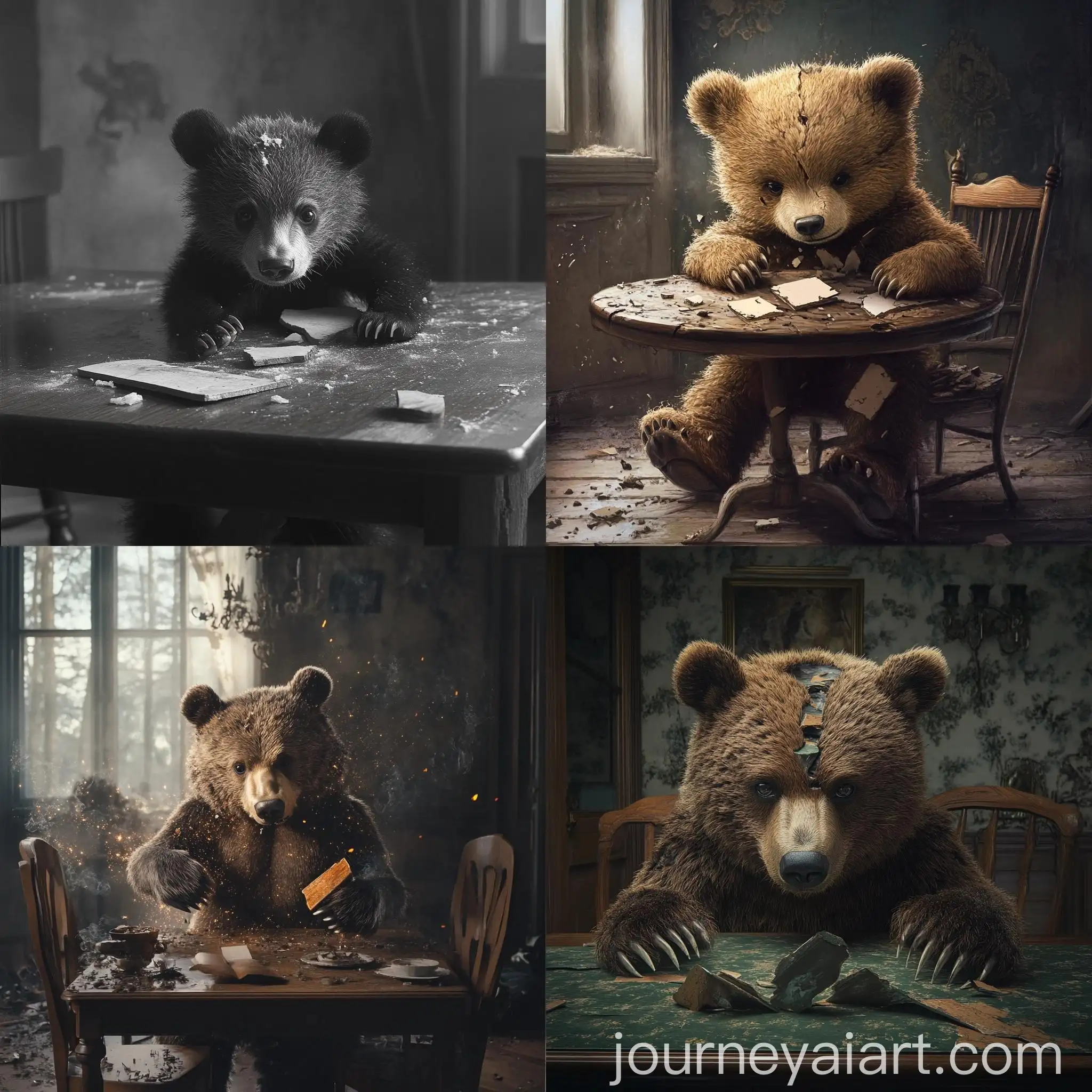 Mischievous-Bear-Breaking-Table