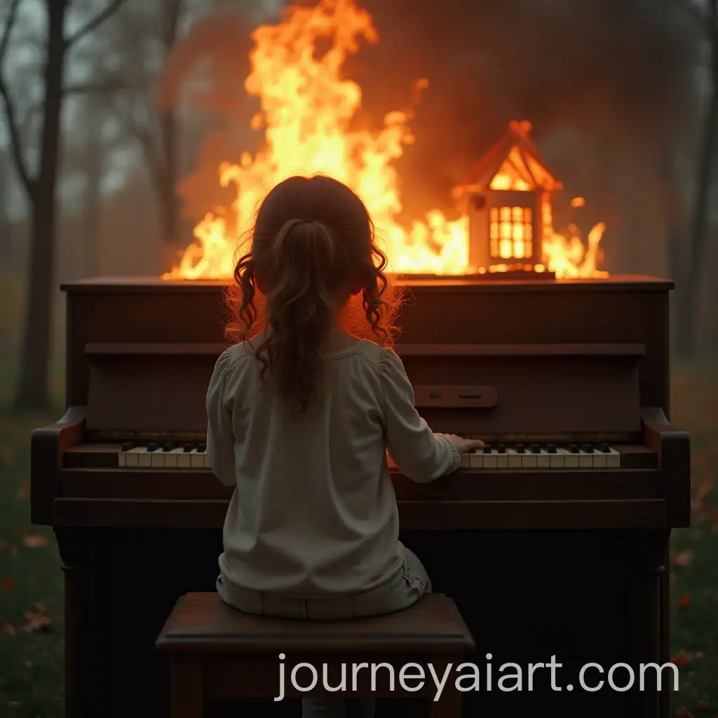 Girl-Playing-Piano-Backwards-with-Burning-House-in-the-Background