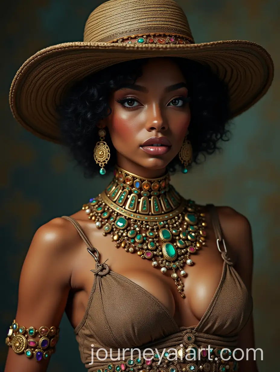 Elegant-Mixed-Race-Girl-in-Hat-with-Expensive-Accessories-and-Gems