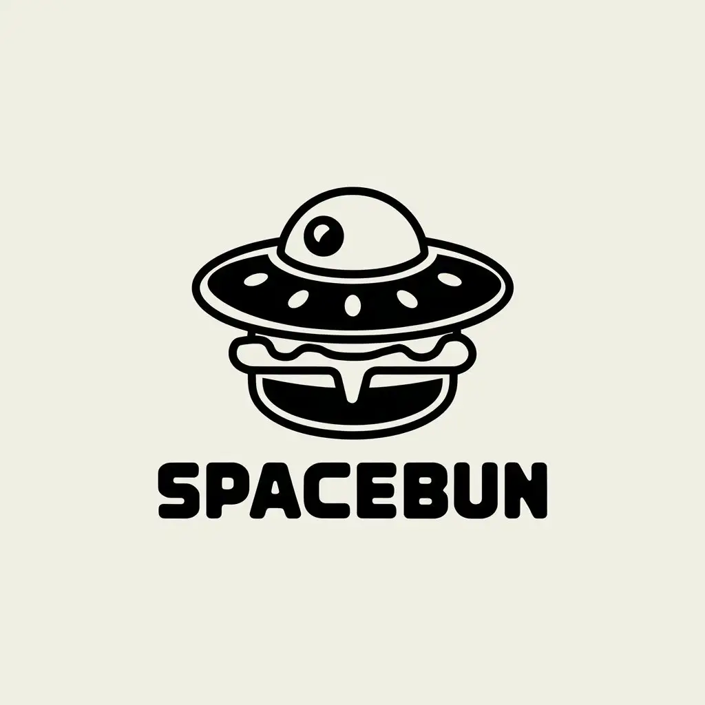 LOGO-Design-For-SpaceBun-Burger-UFO-Theme-with-Saucer-and-Clear-Background