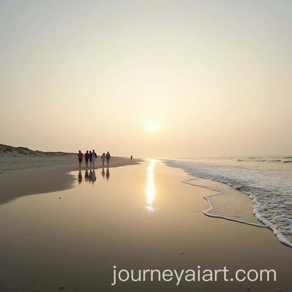 People-Walking-Along-the-Shoreline-in-the-Distance