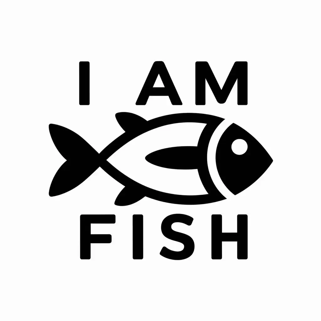 a vector logo design,with the text "I am a fish", main symbol:a fish,Moderate,be used in Internet industry,clear background