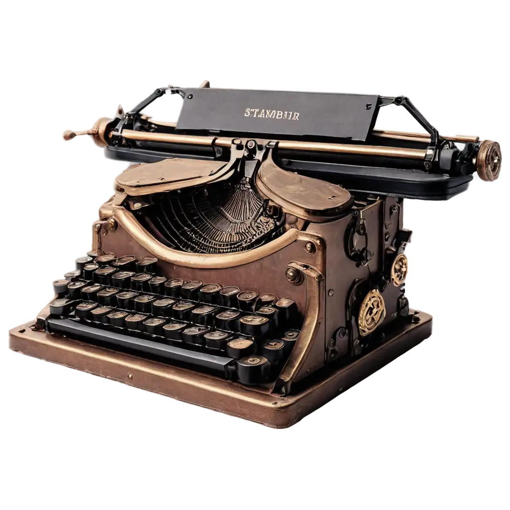 Steampunk-Typewriter-PNG-Image-Retro-Futuristic-Device-for-Creative-Designs