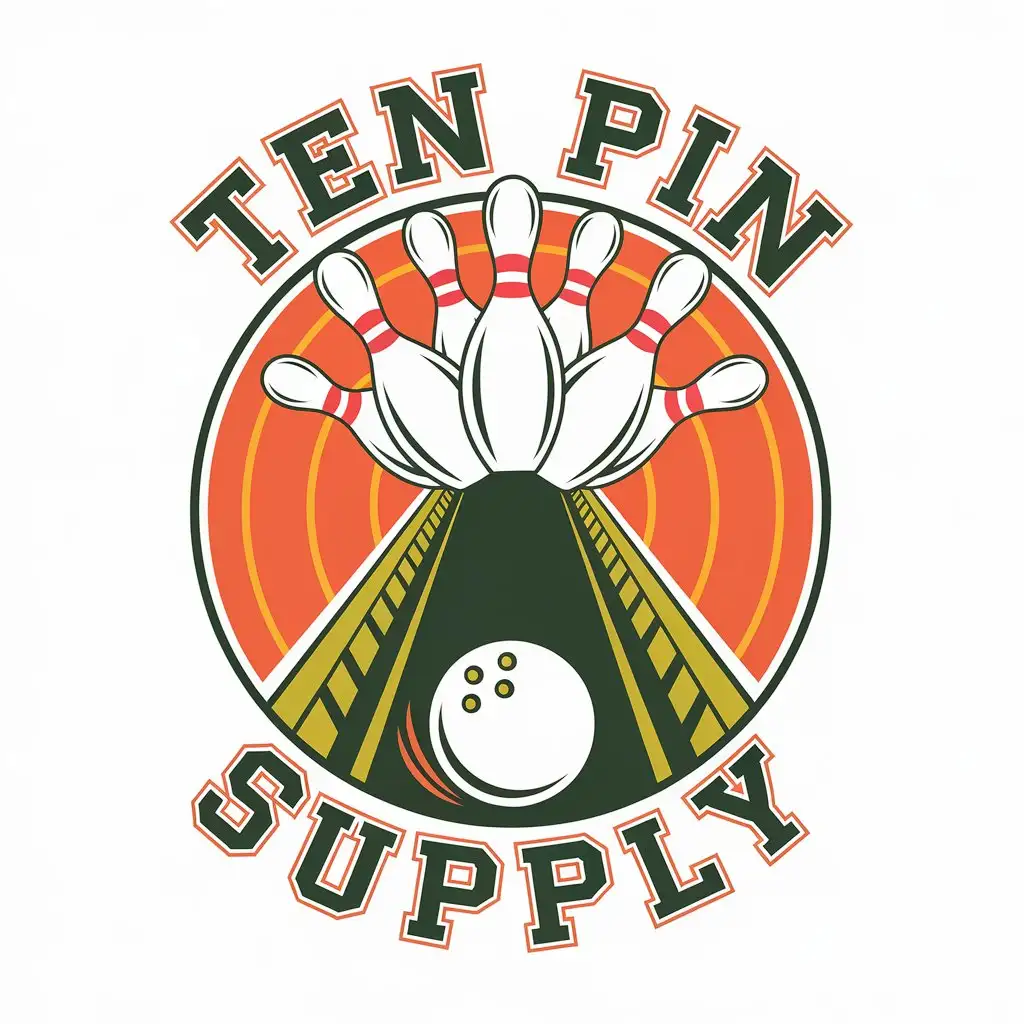 LOGO Design for Ten Pin Supply Bowling Theme with Vector Design and Clear Background