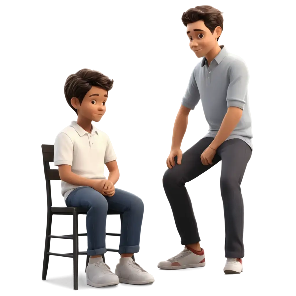 Boy-Sitting-on-a-Chair-and-Guy-Standing-on-a-Chair-Animated-PNG-for-Creative-Projects