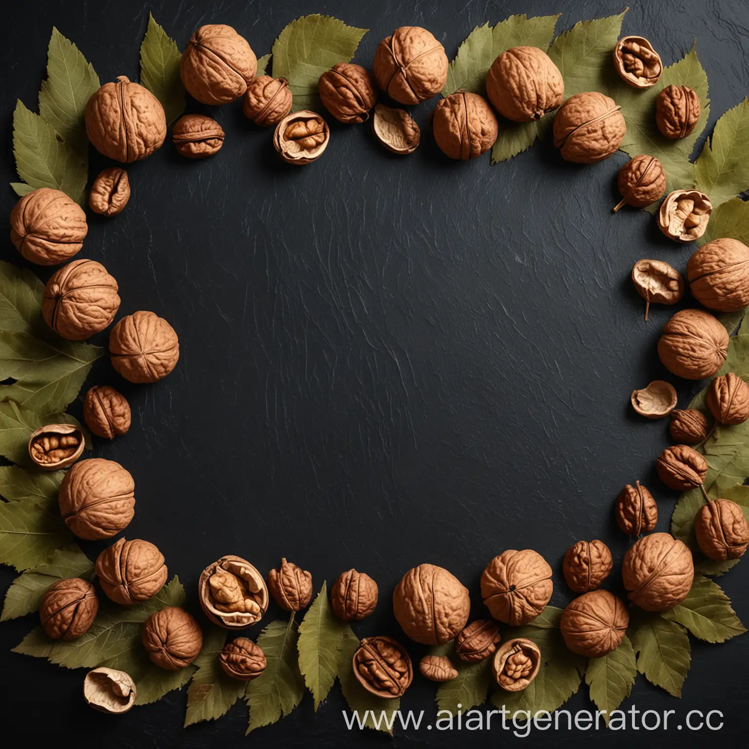 Still-Life-of-Walnuts-on-Slate-Background