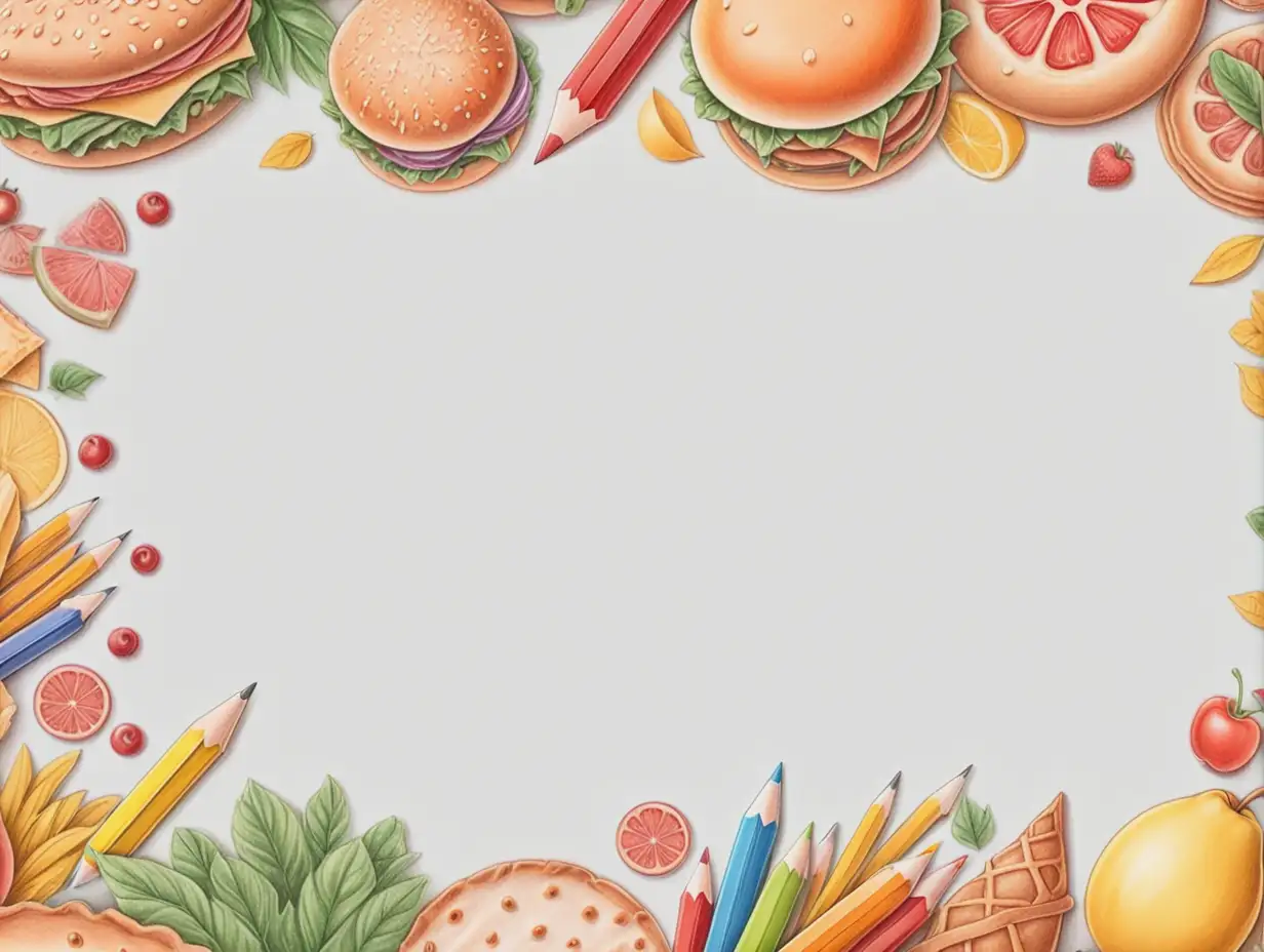 FoodThemed-Colorful-Pencil-Style-Illustration-with-Empty-Space