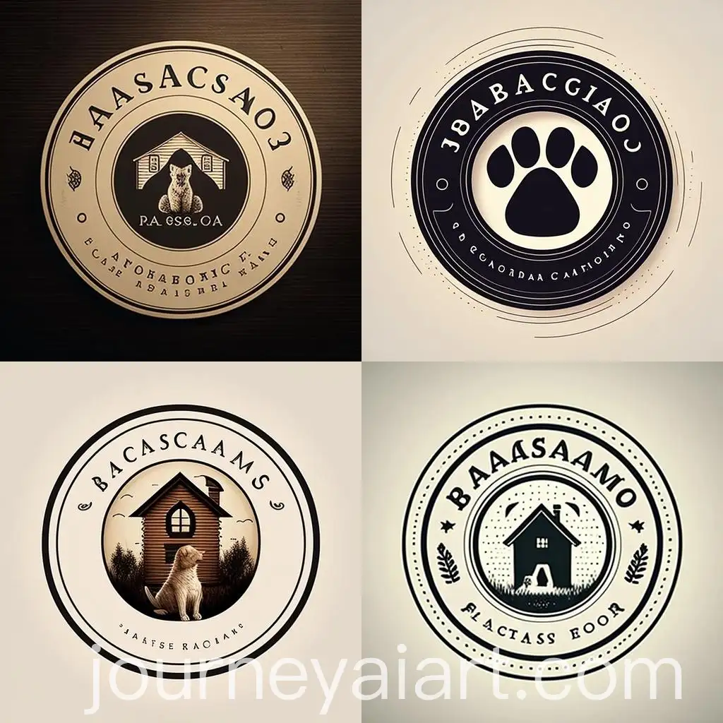 Circular-Logo-Design-Rescatando-Pawprints-with-Dog-Cat-and-House
