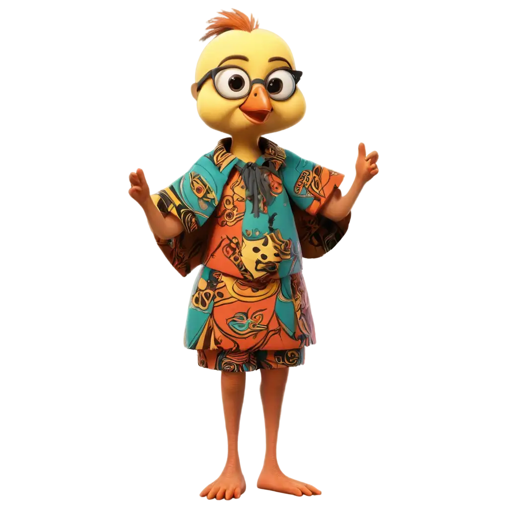 3D-Cute-Bird-Wearing-African-Clothes-PNG-Happycore-Image-with-Africa-Background