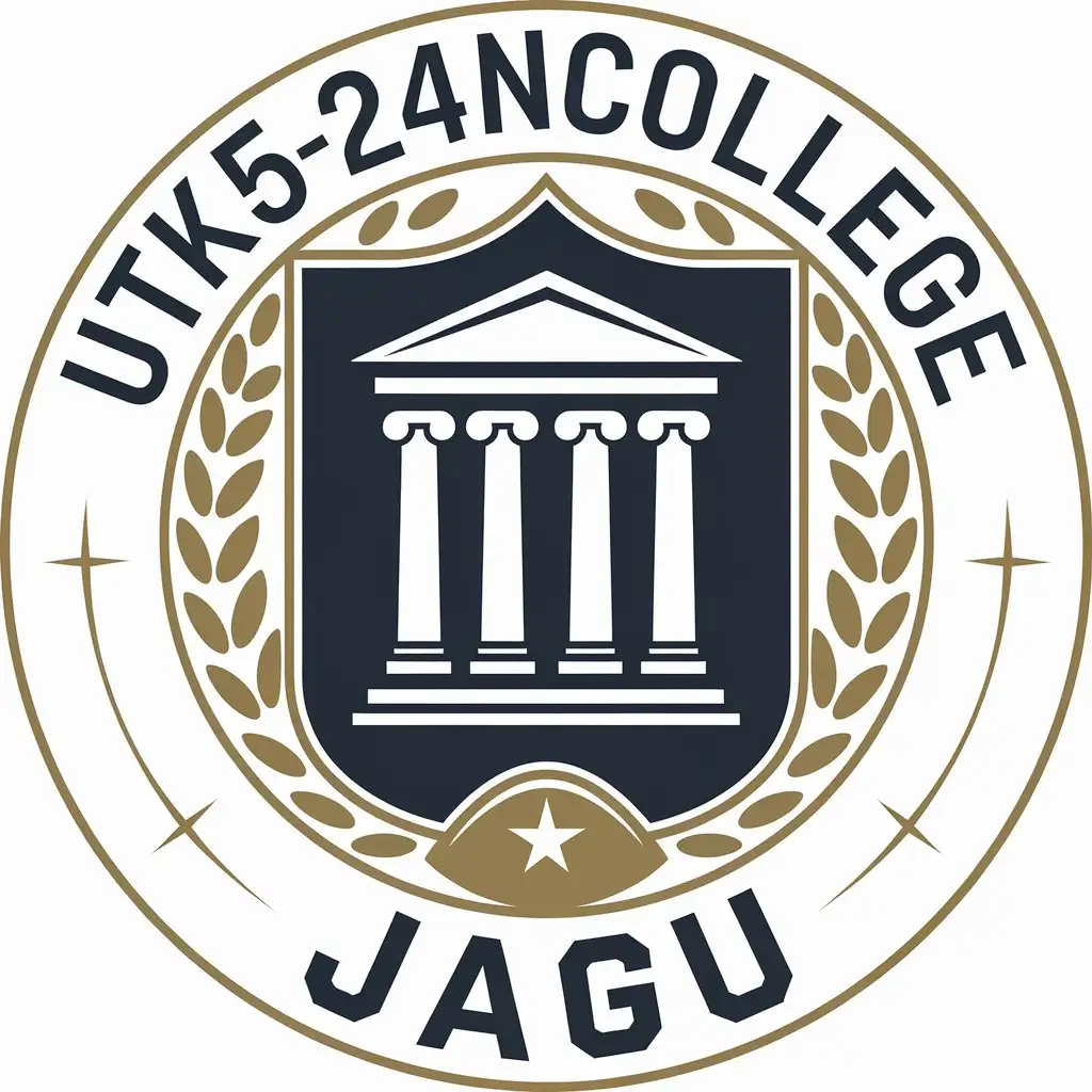 a vector logo design,with the text "utk_5-24nCollege JAGU", main symbol:College,Moderate,be used in Legal industry,clear background