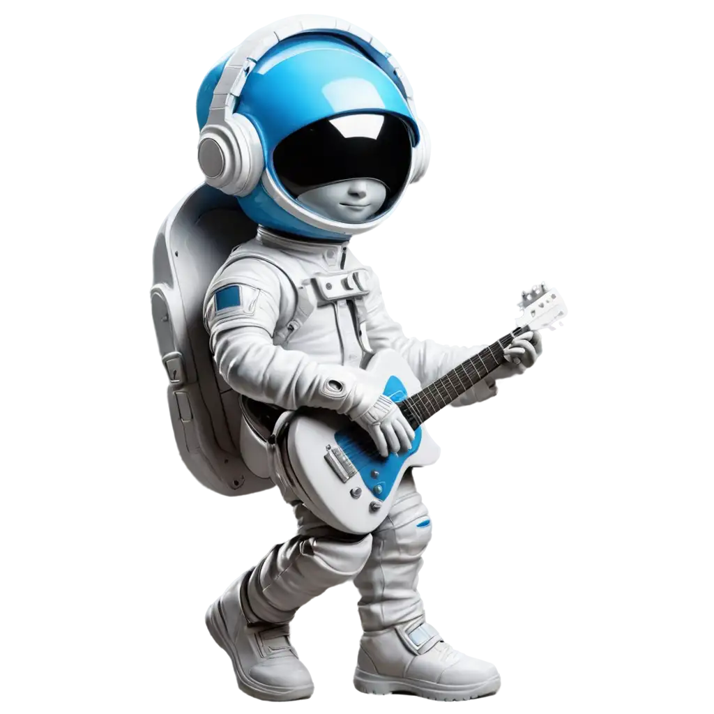 Astronaut-Listening-to-Music-in-Flying-Pose-PNG-Image-with-Blue-Tint-and-Helmet