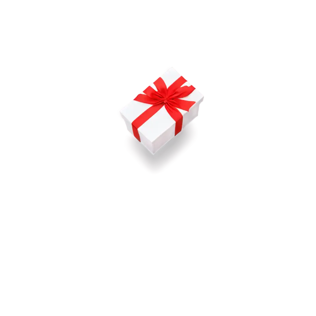 white gift box with red flying