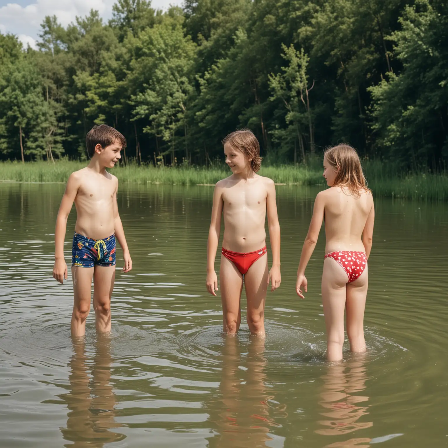 12YearOld-Boy-and-Girl-Swimming-in-a-Lake