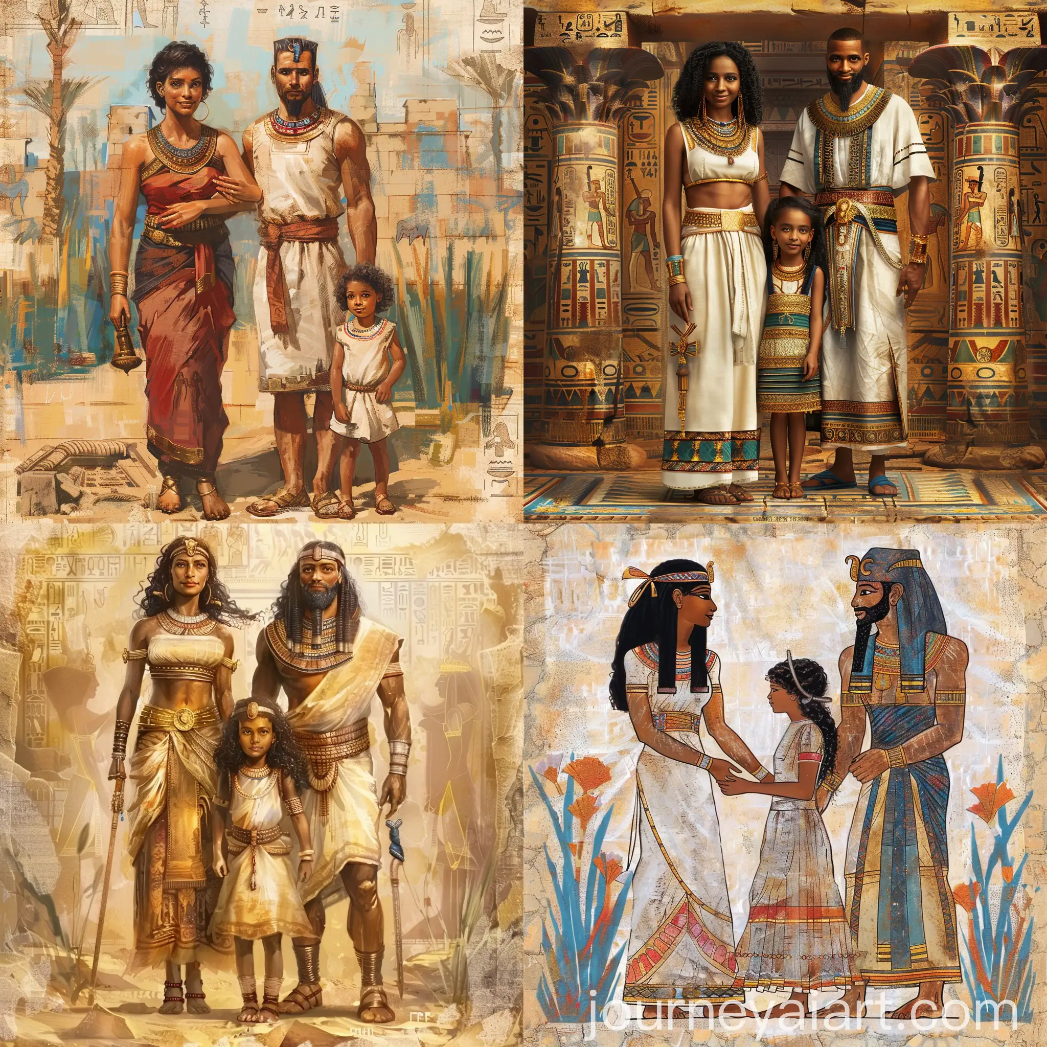 Ancient-Egyptian-Family-Portrait-with-Black-Lady-and-NaiveLooking-Man