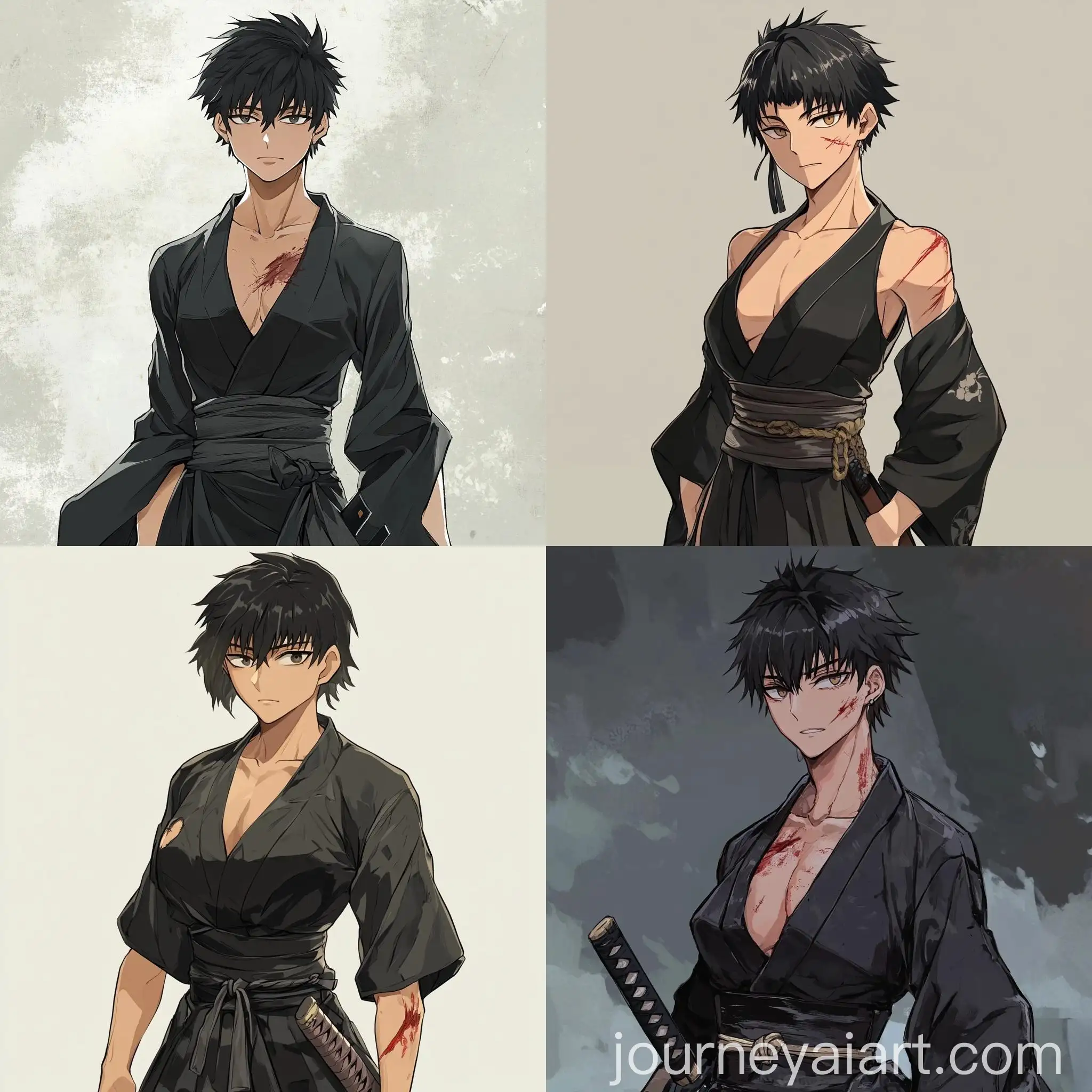 Confident-AnimeStyle-MiddleAged-Asian-Samurai-Woman-in-Black-Attire