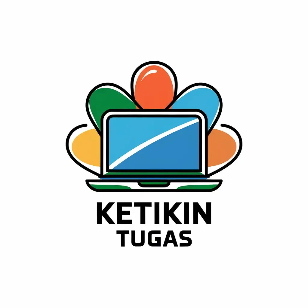 LOGO Design For KETIKIN TUGAS Laptop Symbol for Education Industry