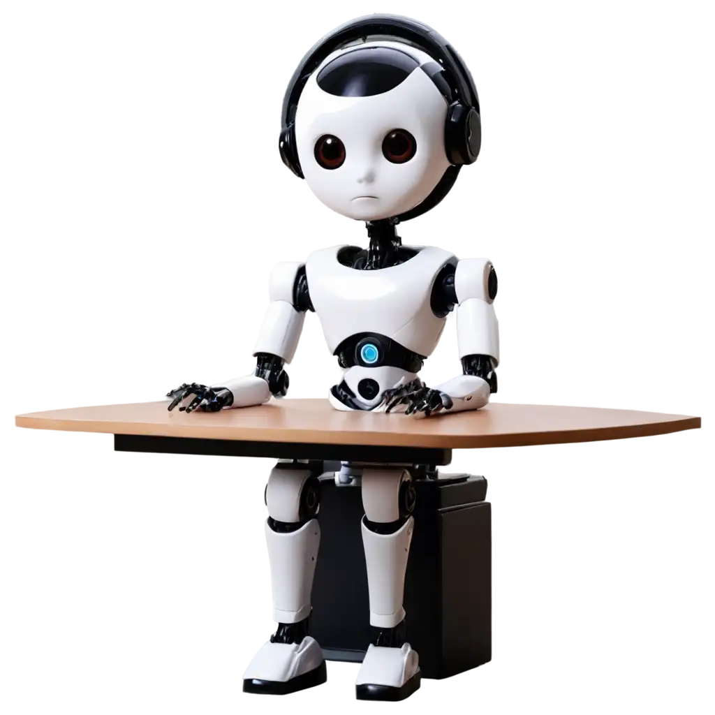 AI-Robot-Sits-on-a-Table-with-Terrifying-Look-PNG-Image-for-HighQuality-Visuals