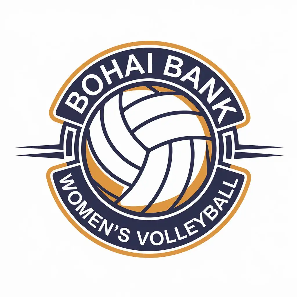 LOGO Design for BOHAI BANK WOMENS VOLLEYBALL Modern Volleyball Symbol for Sports Fitness