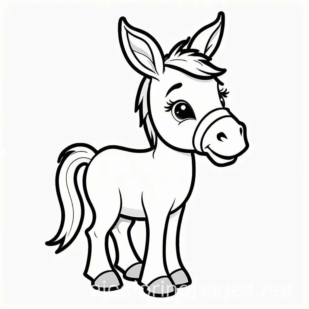 Simple-Cute-Donkey-Coloring-Page-for-Kids