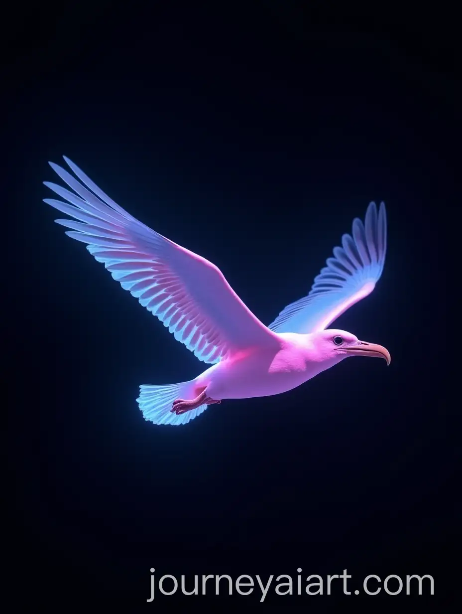 Iridescent-Translucent-Flying-Albatross-in-Futuristic-Neon-Night-Sky