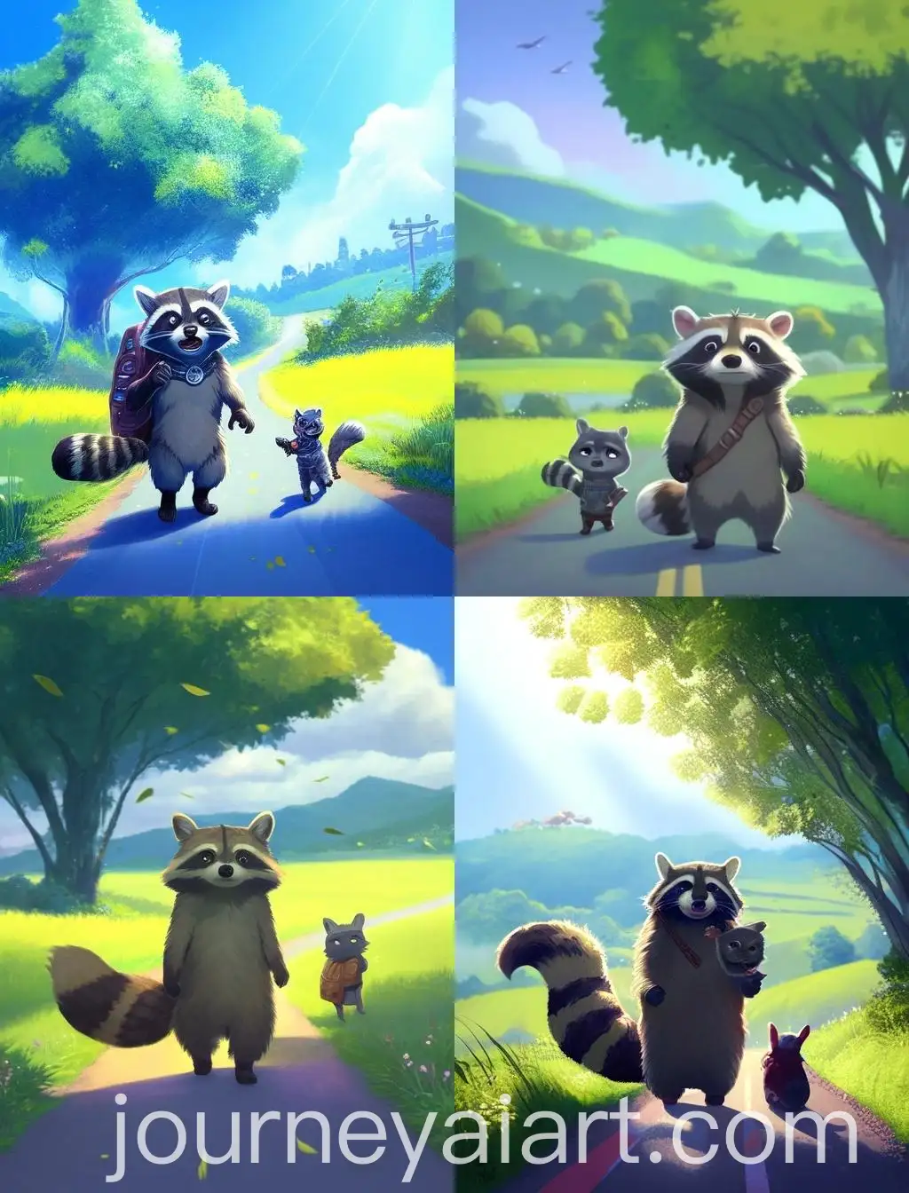 Cute-Thor-and-Raccoon-Companion-in-GhibliStyle-Landscape
