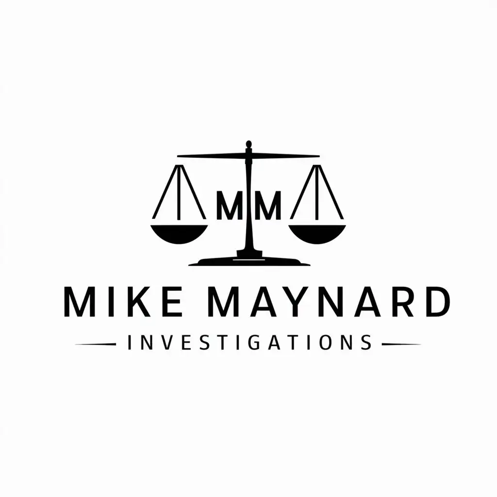 LOGO Design for Mike Maynard Investigations Legal Scales with Modern Professional Style for Legal Industry