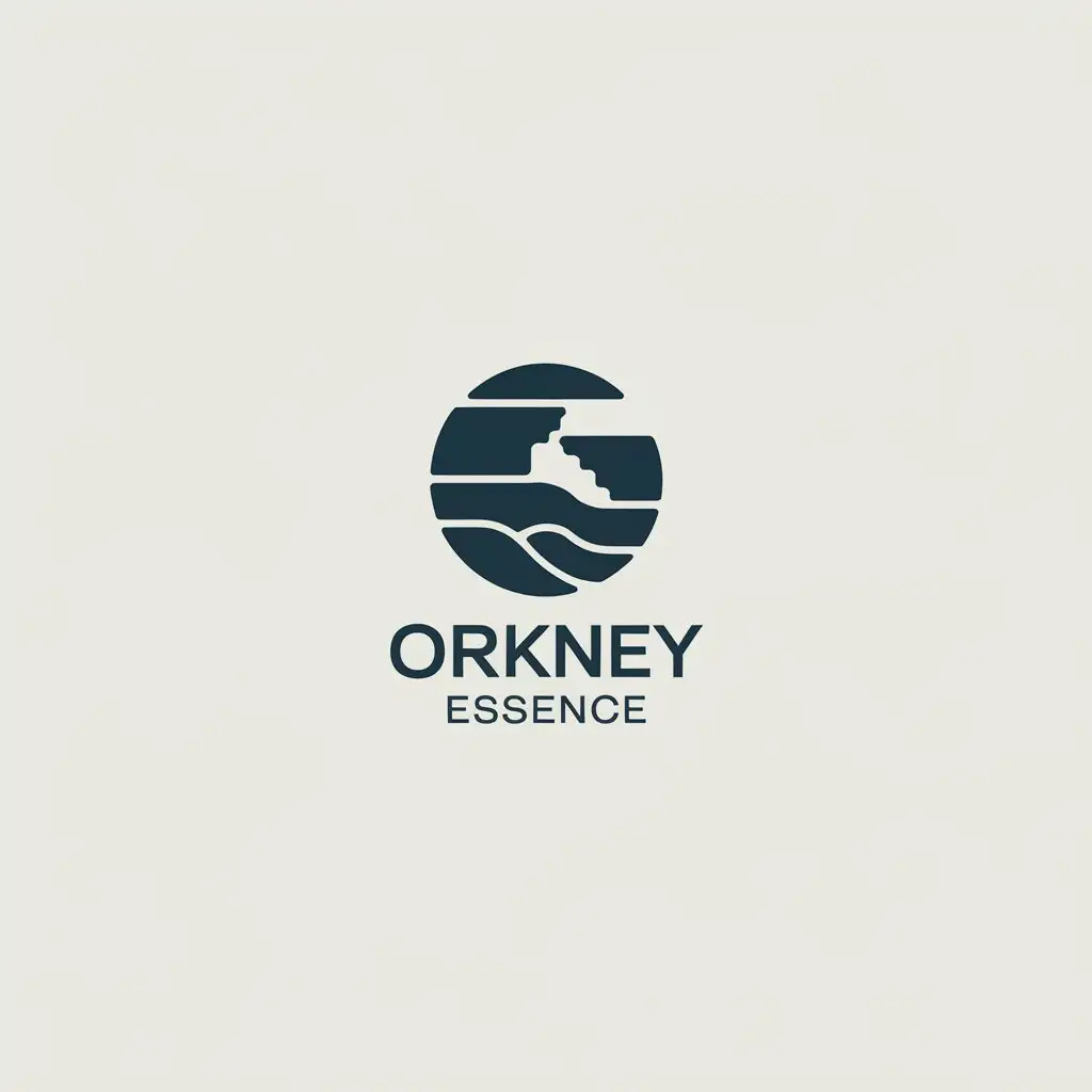 LOGO Design For Orkney Essence Abstract Coastline and Cliffs in Minimalistic Style