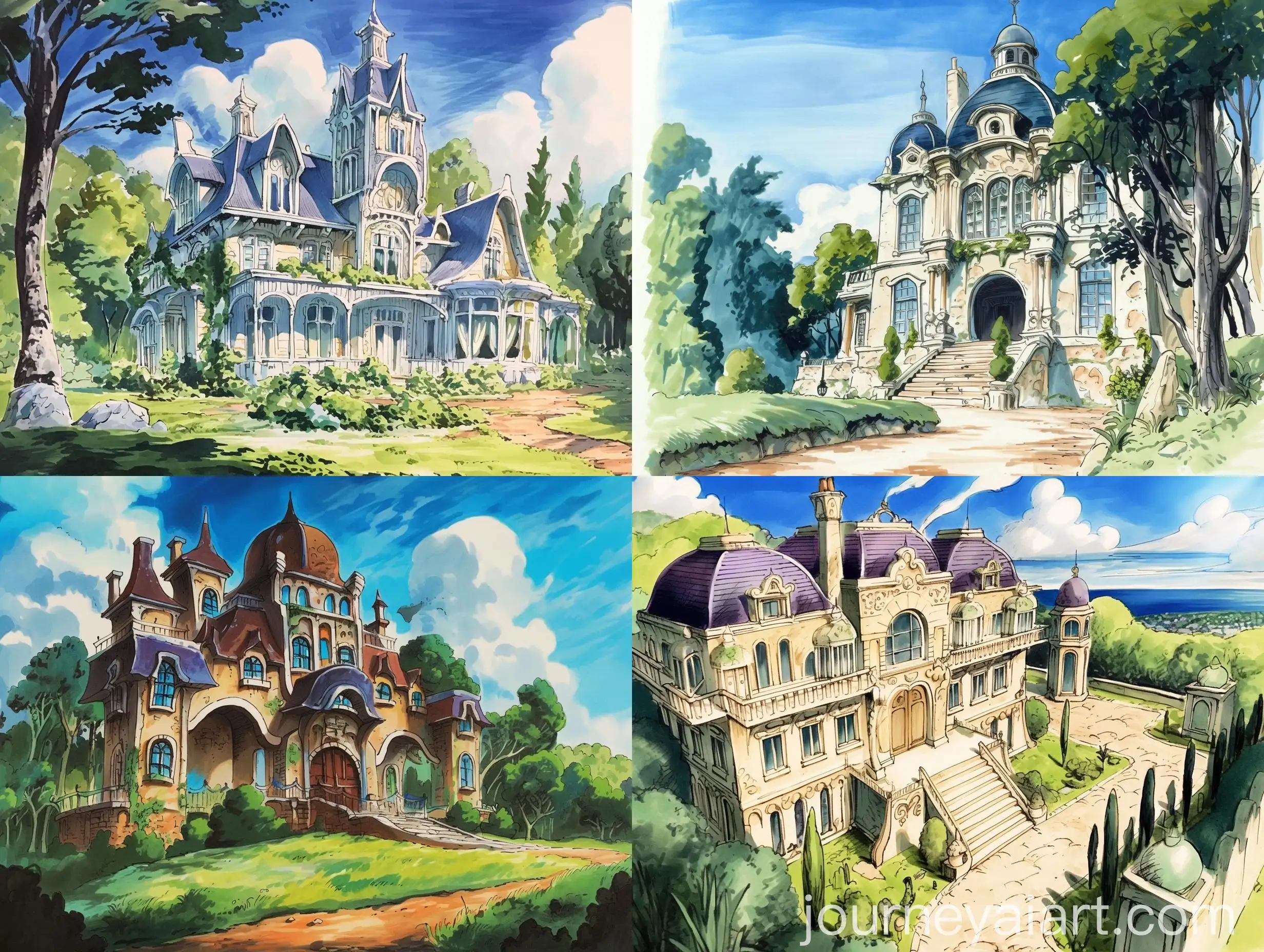 Manga-Style-Mansion-Scene-with-Copic-Markers-from-One-Piece