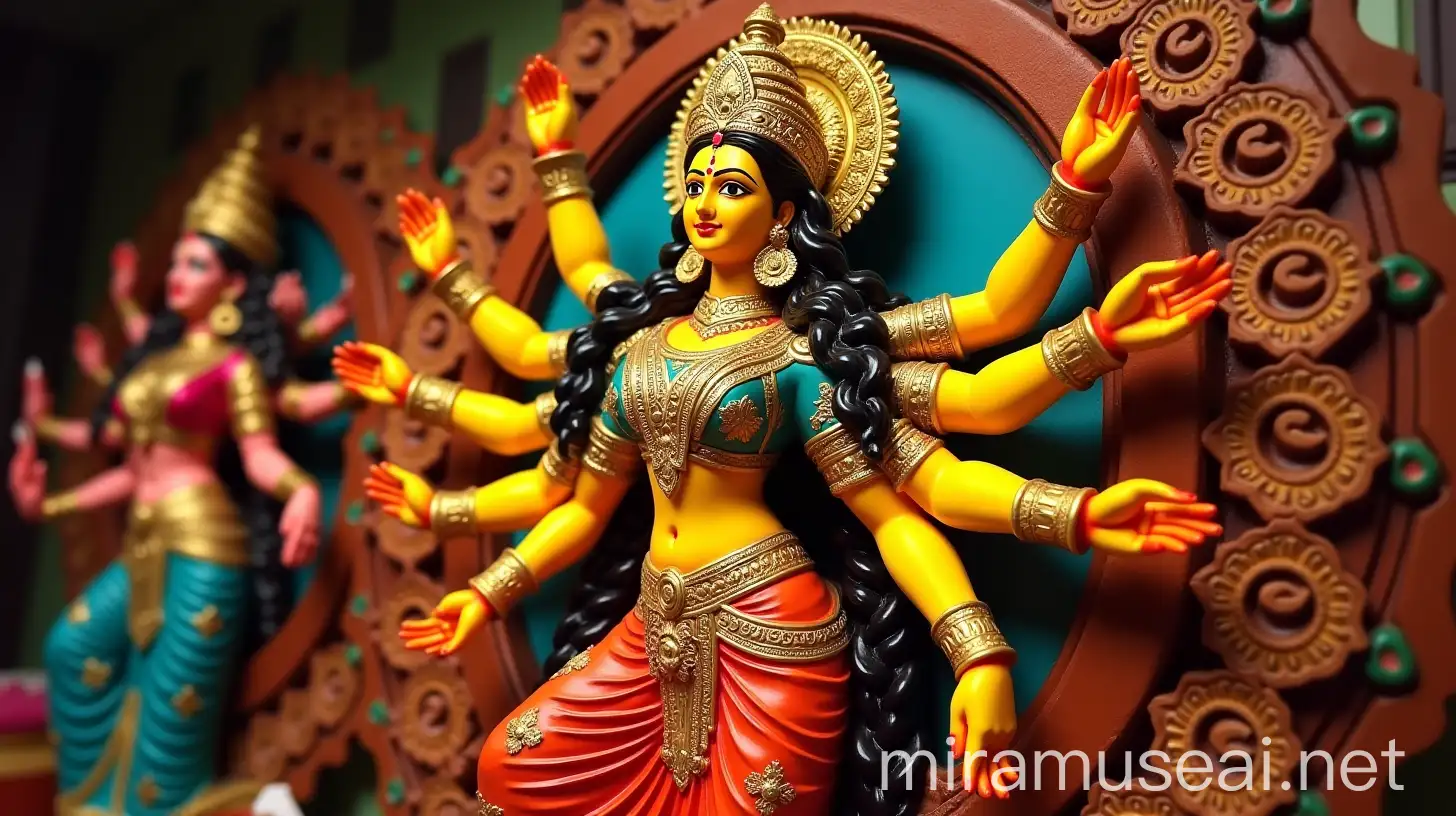 Traditional Durga Puja Festival Idol Symbolizing Power and Women Empowerment