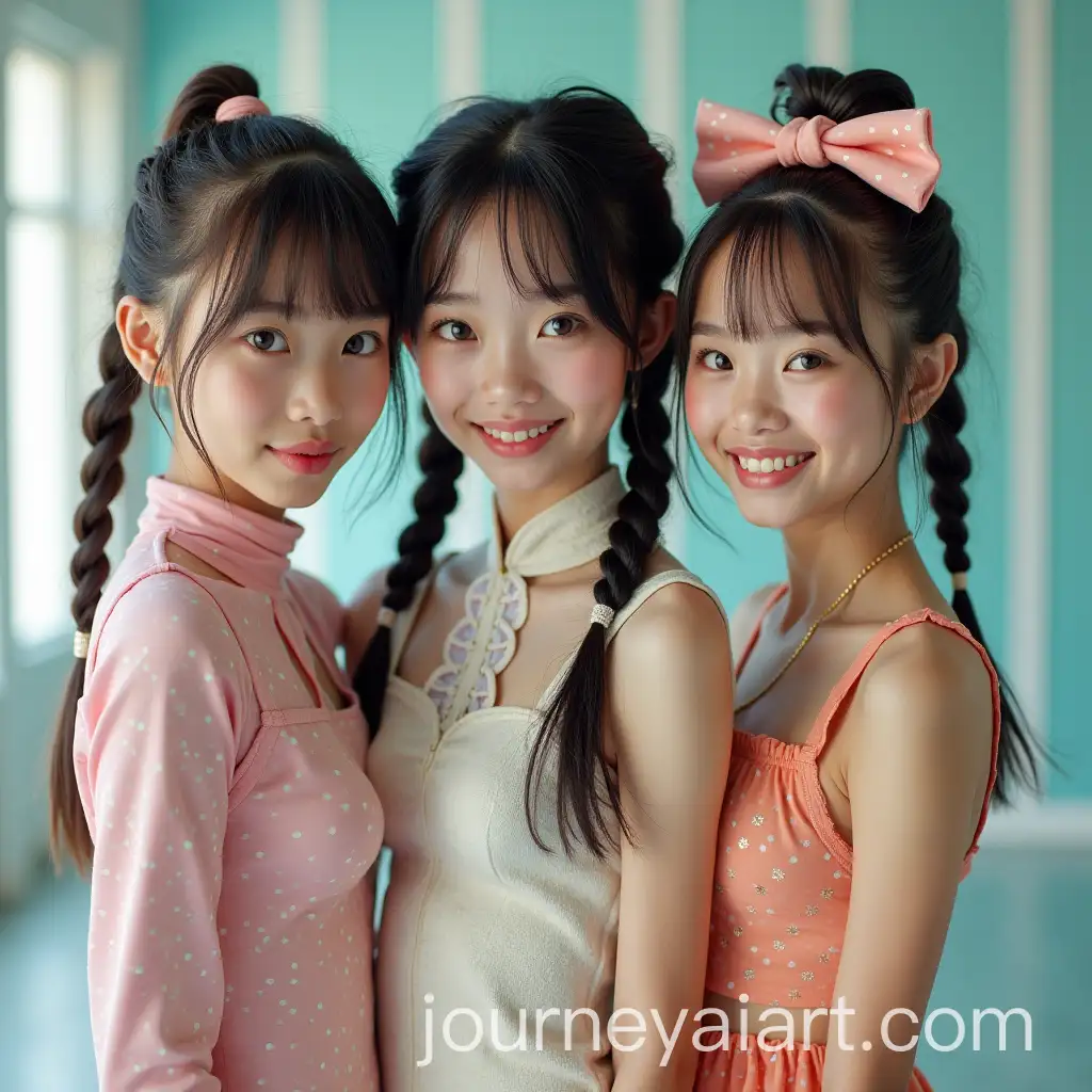 Futuristic-Portrait-of-Three-Beautiful-Asian-Women-in-Stylish-Costumes