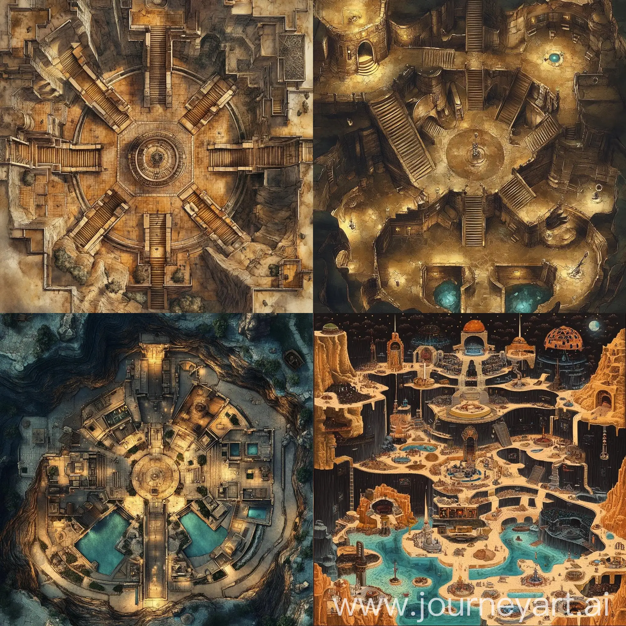 Detailed-Underground-City-Map-with-Four-Floors