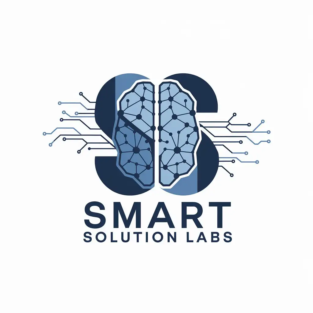 LOGO Design For Smart Solution Labs BrainInspired Sshaped Neural Network Logo in Shades of Blue