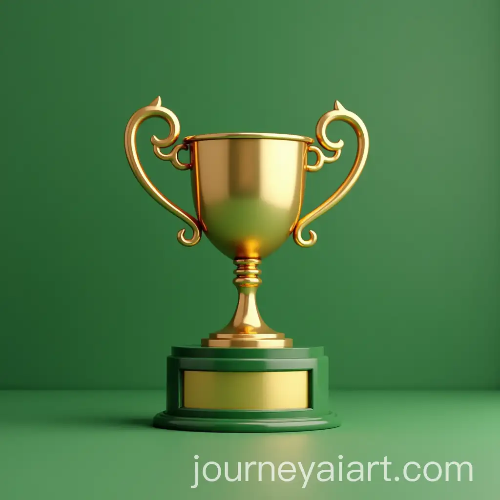 3D-Award-Set-Design-for-Essay-Competition-with-Green-and-Gold-Theme