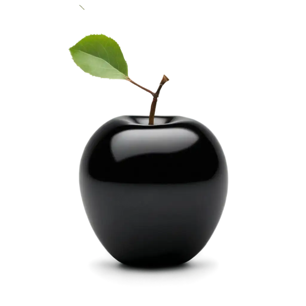 Black apple in white forest