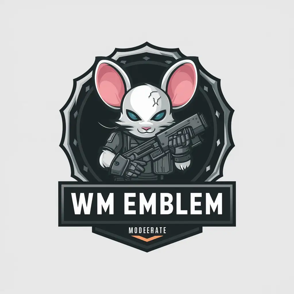 LOGO-Design-for-WM-Emblem-Cyberpunk-White-Mouse-with-WM-Badge