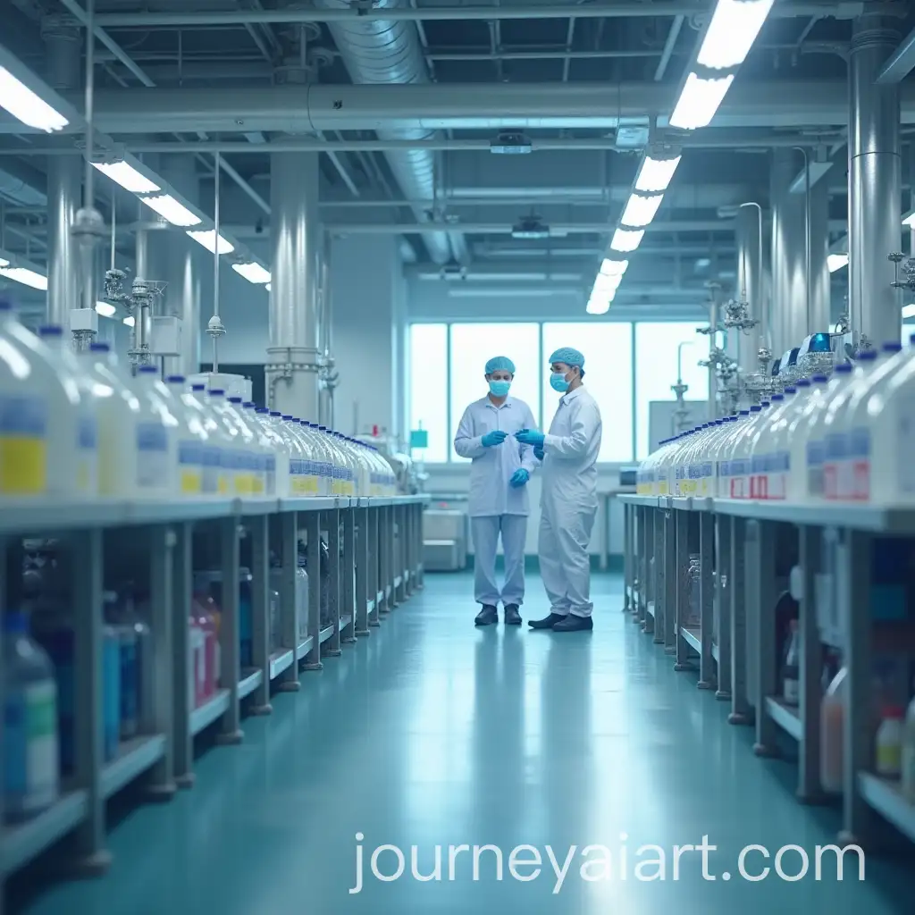 Modern-Industrial-Facility-with-Workers-in-ProtectiveAI-Image-Prompt-Expansion-Gear-Producing-Chemical-Solutions