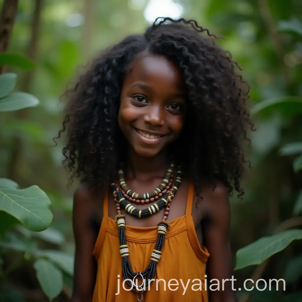 Portrait-of-a-Beautiful-African-Girl-in-a-Vibrant-Jungle-Setting